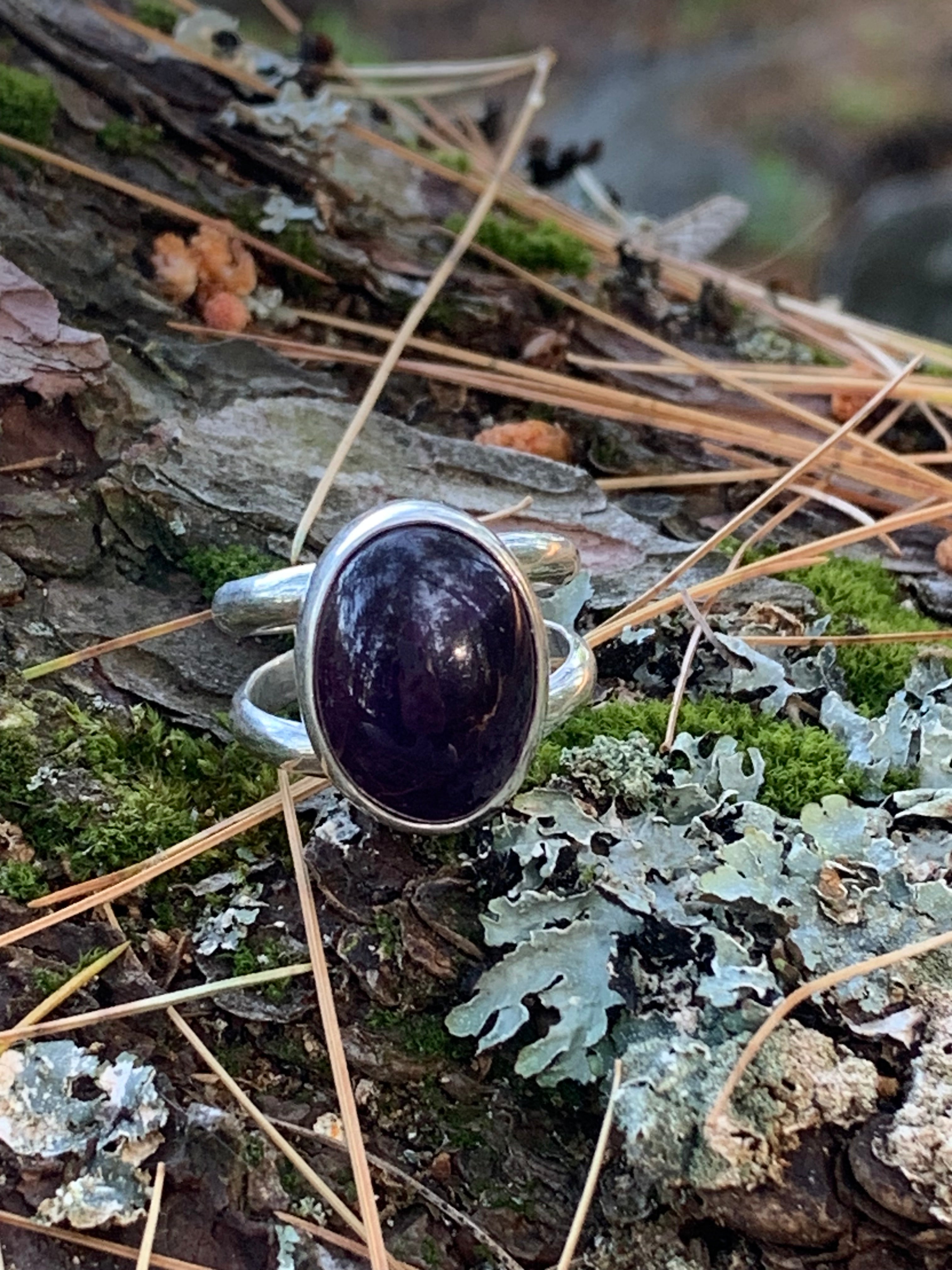 The Oracle Stone | Amethyst Ring | Split Band Sterling Silver | One of a Kind