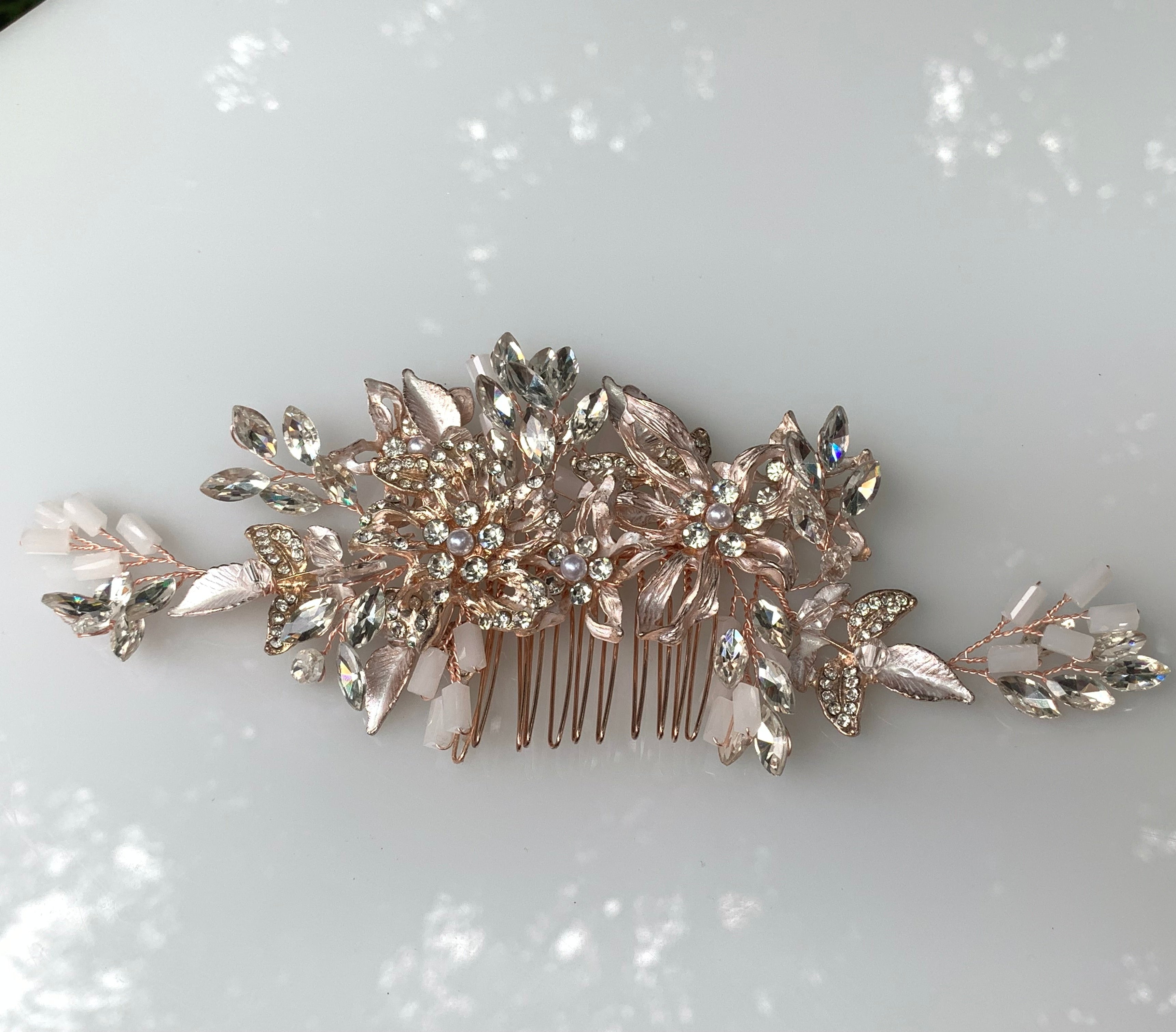 #040: Rose Gold Bridal Hair Comb