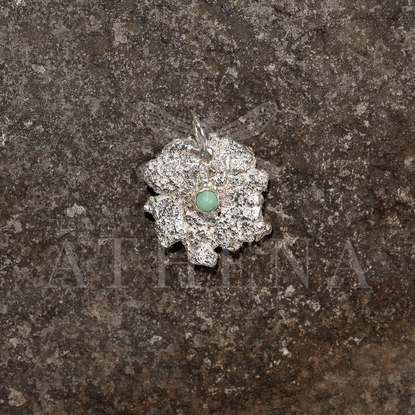 Sterling Silver Chrysoprase Pendant – Artemis Seed | Recycled Silver Goddess Jewelry (Chain Optional)