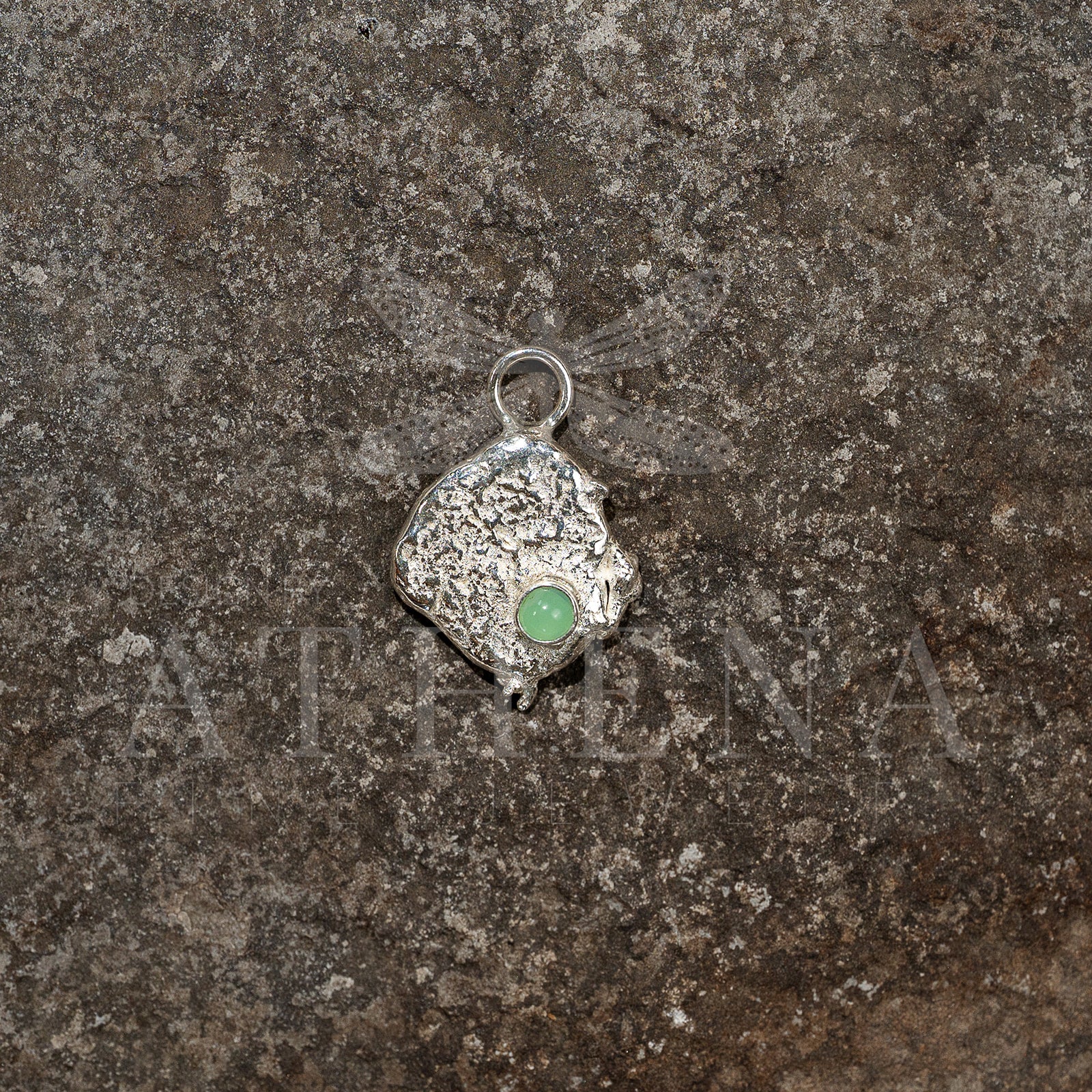 Sterling Silver Chrysoprase Pendant – Artemis Seed | Recycled Silver Goddess Jewelry (Chain Optional)