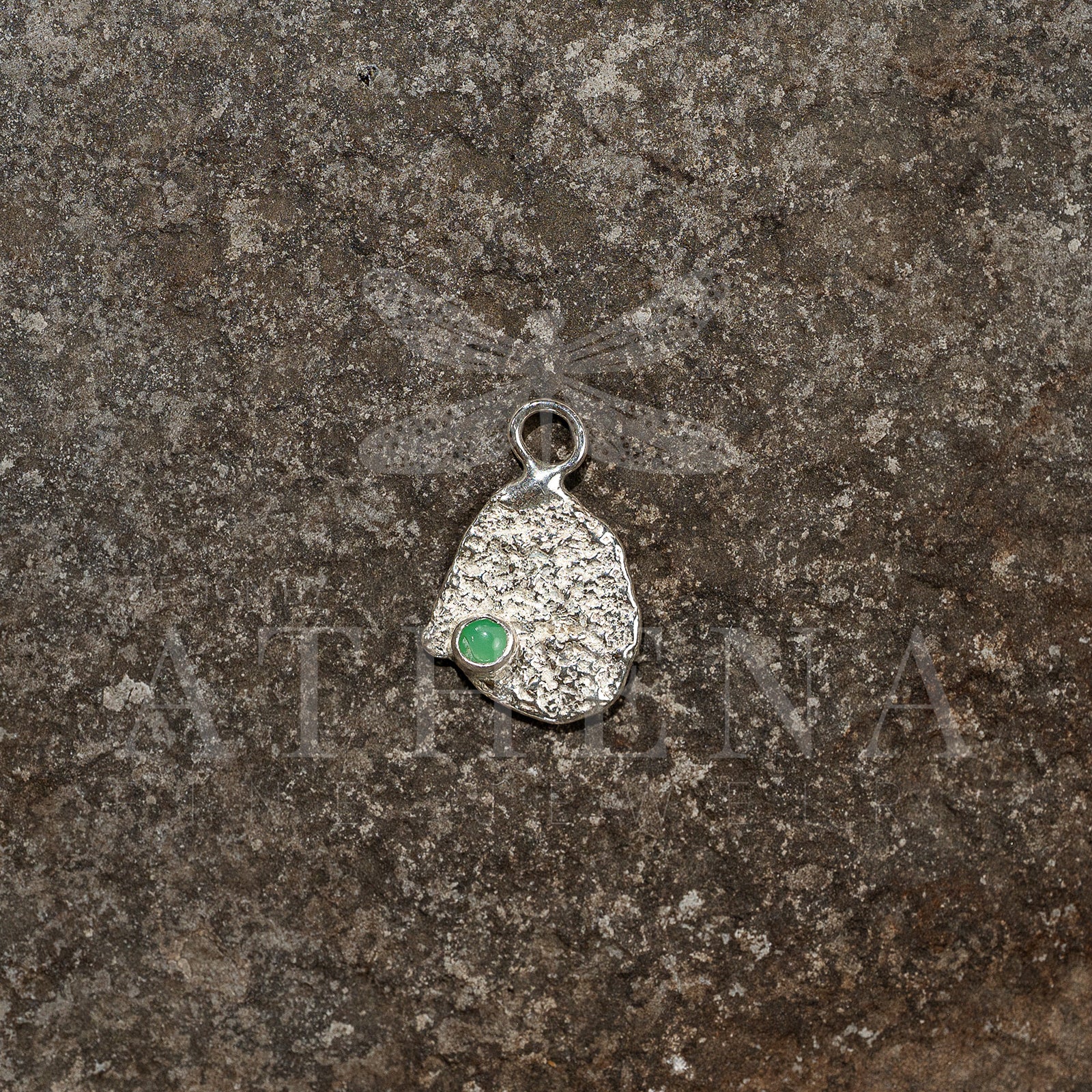 Sterling Silver Chrysoprase Pendant – Artemis Seed | Recycled Silver Goddess Jewelry (Chain Optional)