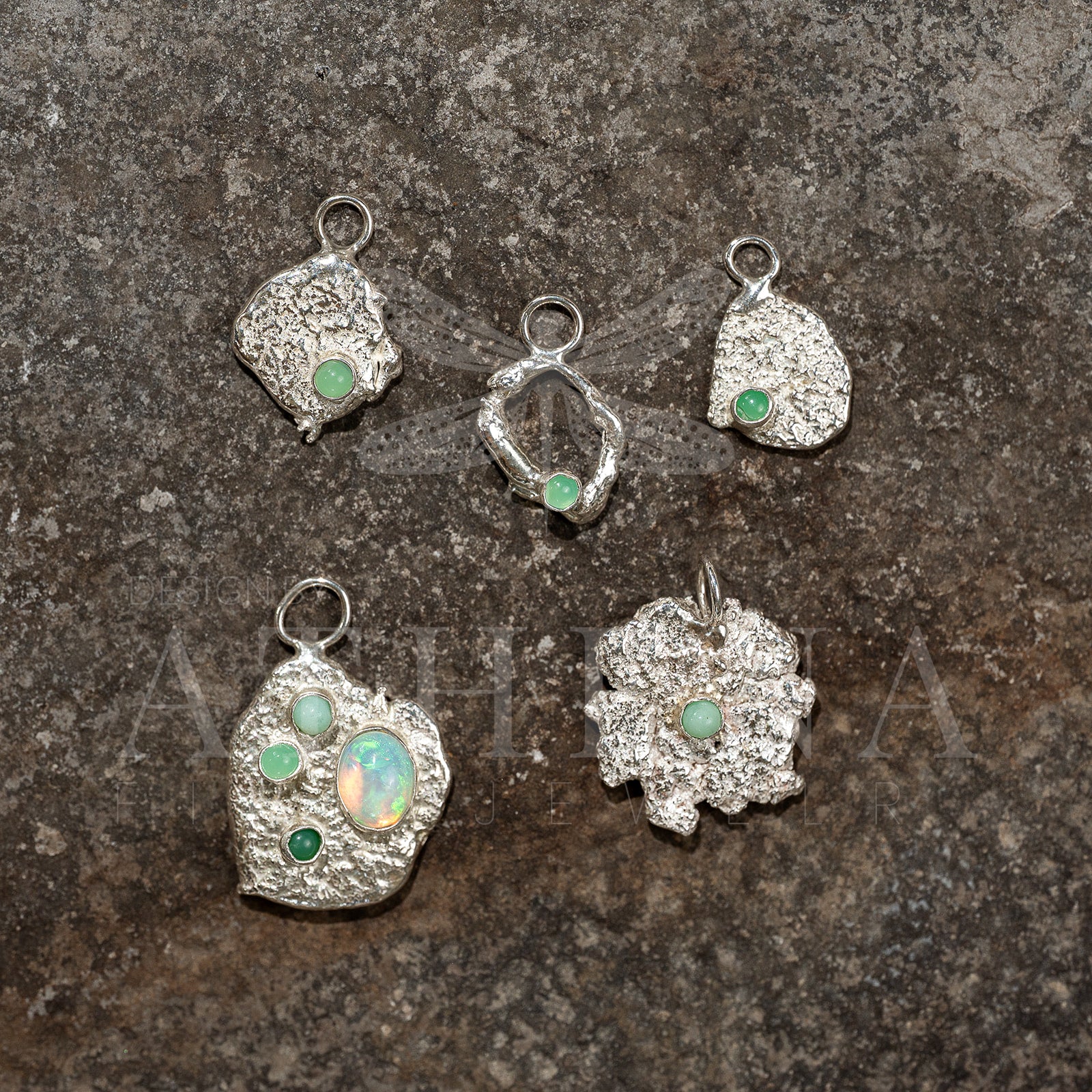 Sterling Silver Chrysoprase Pendant – Artemis Seed | Recycled Silver Goddess Jewelry (Chain Optional)