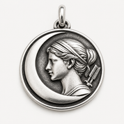 Artemis Pendant – Crescent Moon Goddess Medallion