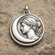 Artemis pendant in silver. Greek Mythology