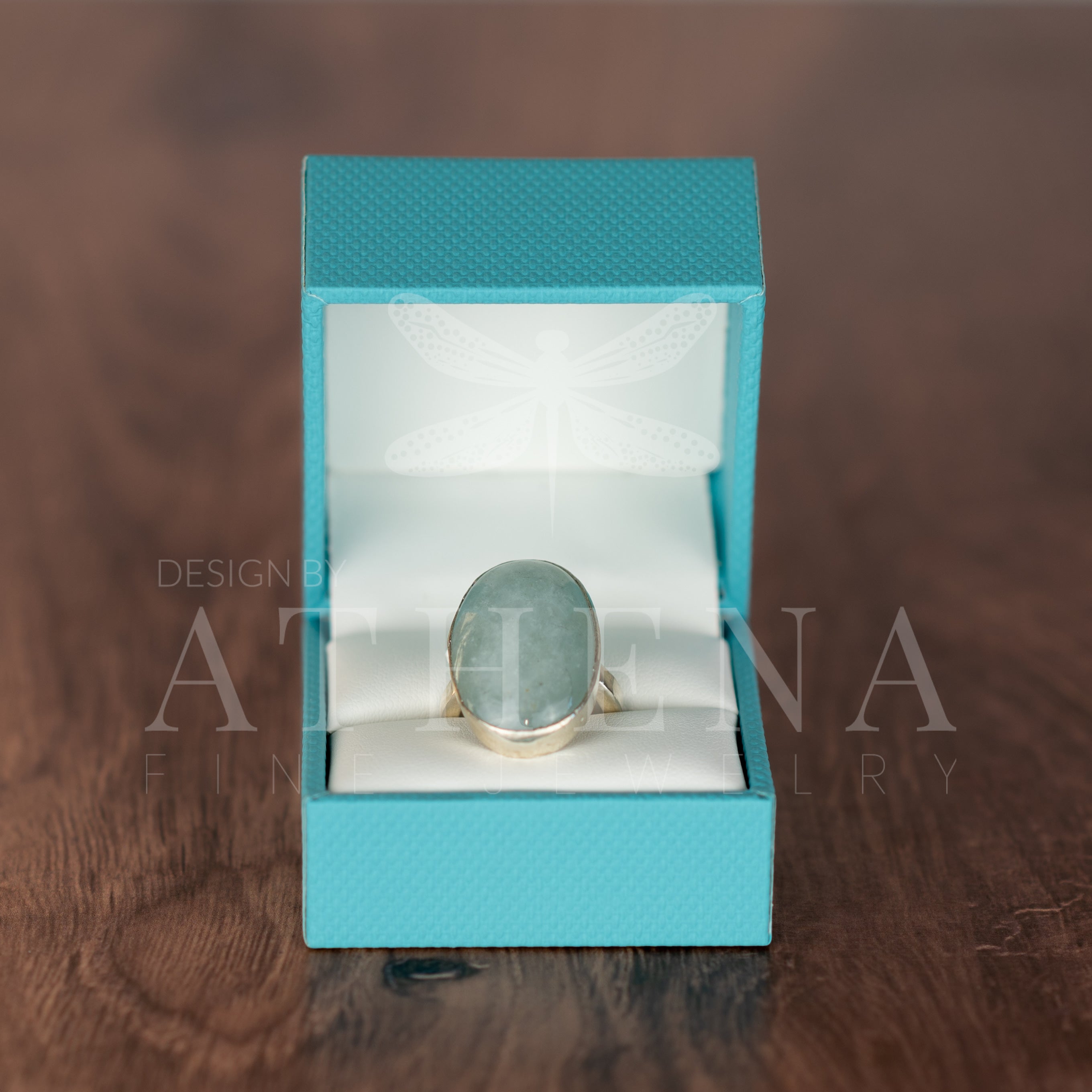 Aquamarine Beryl Organic Statement Ring in Sterling Silver