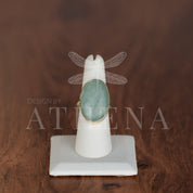 Aquamarine Beryl Organic Statement Ring in Sterling Silver