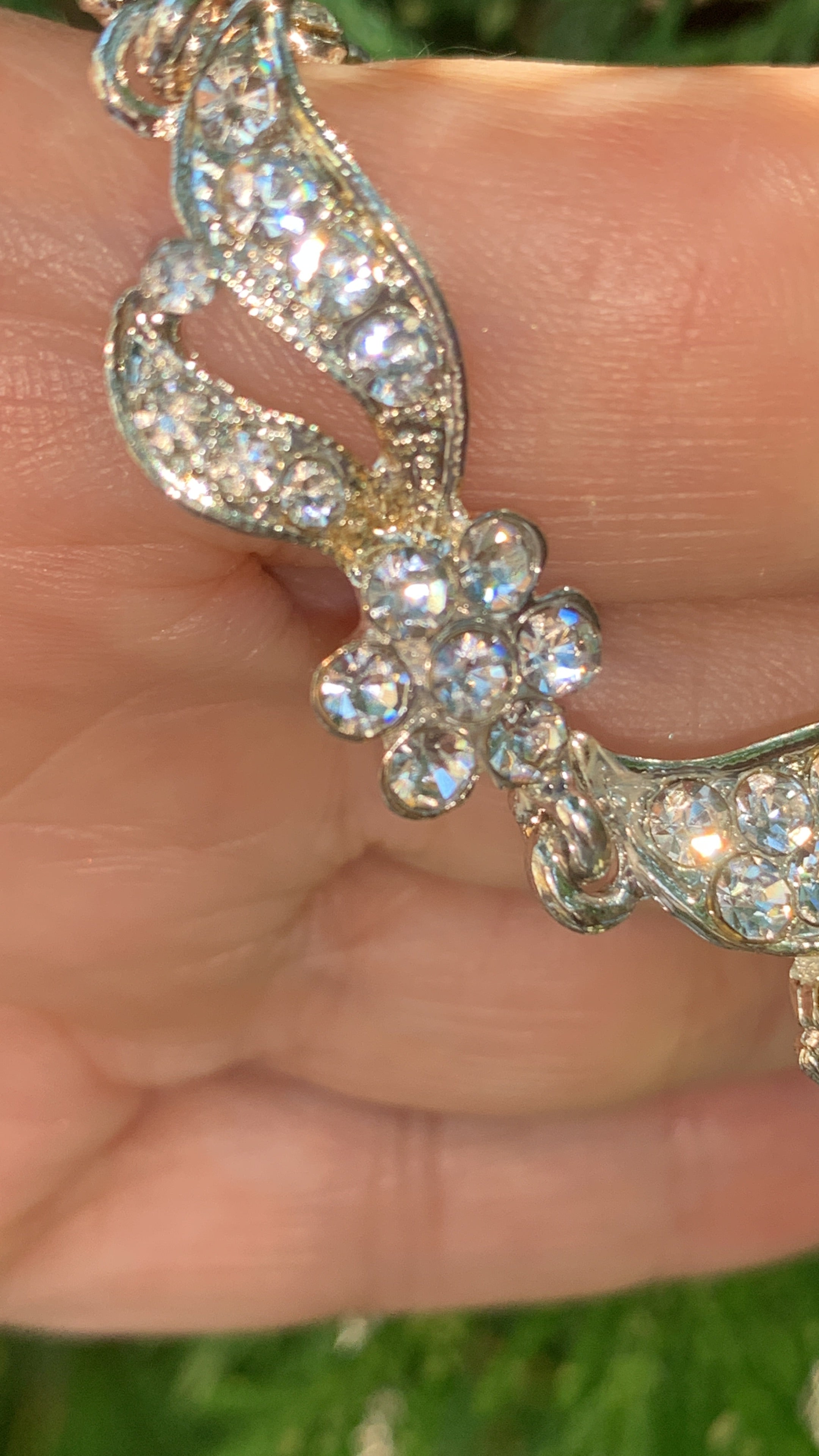 #039: Silver Bridal Jewelry Set – Crystal Necklace & Drop Earrings for Weddings