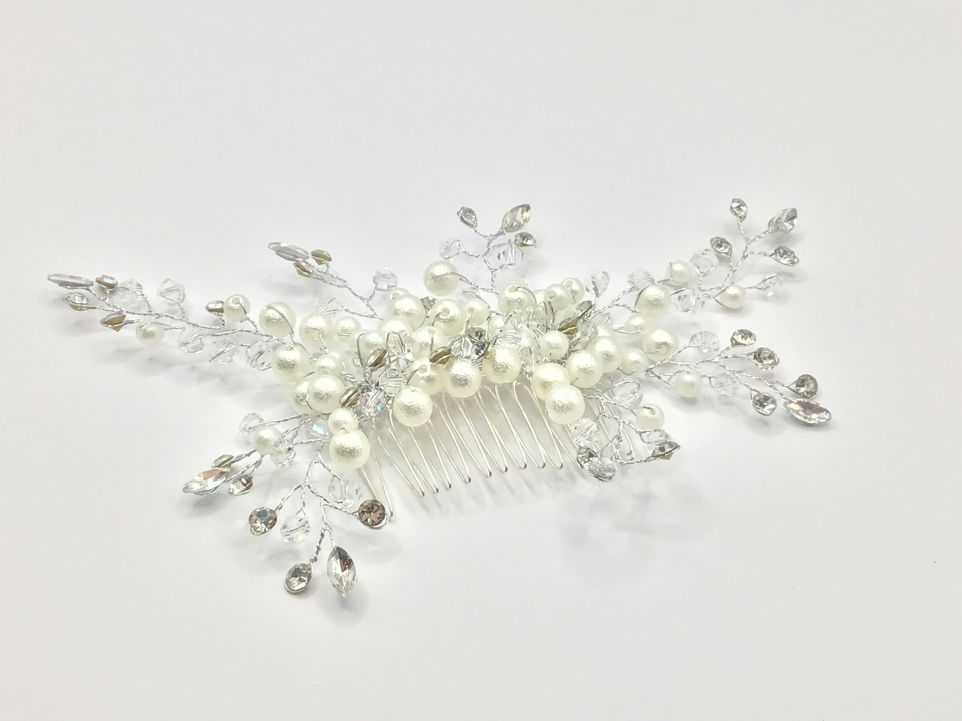 Silver Frosted Pearl Bridal Hair Comb, Wedding, Decorative Pin, Bridal Pin, Bridesmaid, Wedding Hair Accessories, Ornamental Accessories