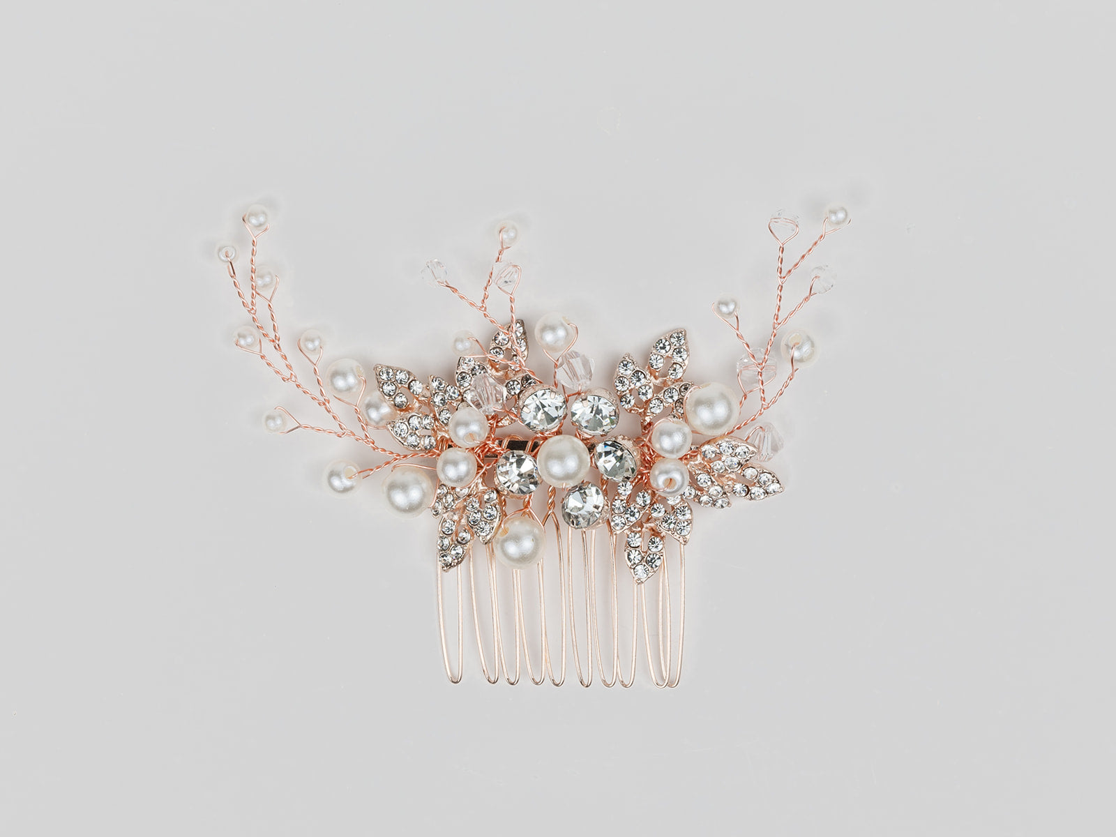 #017: Rose Gold Bridal Hair Comb