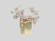 #024 Crystal Bridal Hair Comb – Silver & Gold Wedding Hairpiece for Brides & Bridesmaids