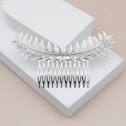 #026: Gold & Silver Leaf Bridal Hair Comb – 5" Nature Inspired Wedding Hair Accessory