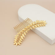 #026: Gold & Silver Leaf Bridal Hair Comb – 5" Nature Inspired Wedding Hair Accessory