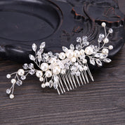 #028 Silver Bridal Hair Comb – Pearl & Crystal Wedding or Prom Hair Accessory