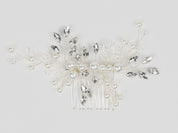 #028 Silver Bridal Hair Comb – Pearl & Crystal Wedding or Prom Hair Accessory