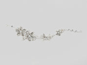 #033 Bridal Flower Pearl & Crystal Hair Vine 12" for Wedding or Prom