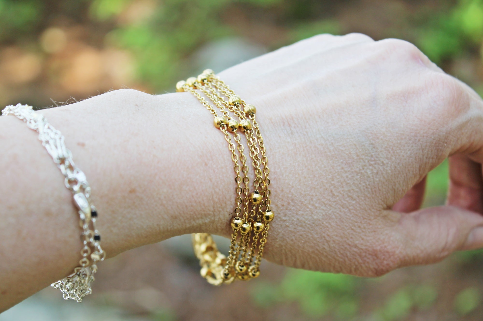 Sample Sale: Layered Bracelet in Stainless Steel Silver and Gold