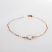 Rose Gold Fill Bracelet | Clear Crystal CZ | Handmade, Made-to-Order | Birthstone Jewelry
