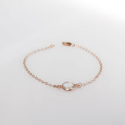 Rose Gold Fill Bracelet | Clear Crystal CZ | Handmade, Made-to-Order | Birthstone Jewelry