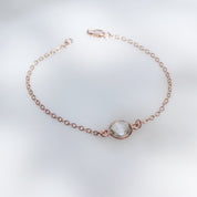 Rose Gold Fill Bracelet | Clear Crystal CZ | Handmade, Made-to-Order | Birthstone Jewelry