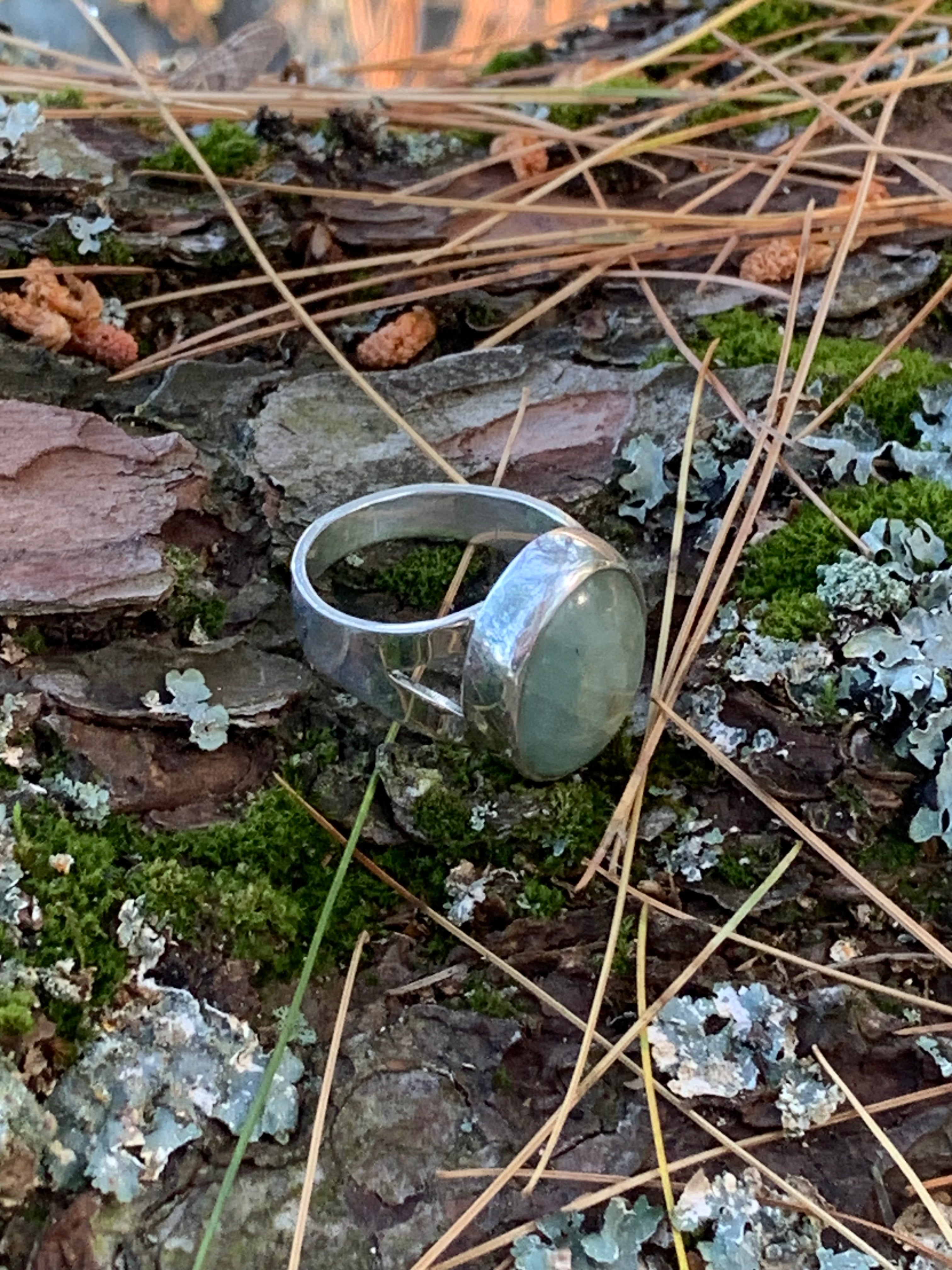 Sterling Silver Aquamarine Ring – Seafoam Green Beryl – One-of-a-Kind Handmade Ring – Sereia by Design by Athena