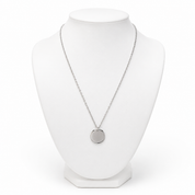 Sample Sale: Silver Disc Pendant Necklace – Simple Stainless Steel Everyday Necklace