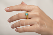 Botanical Engagement Ring, Oval Gemstone Ring, Leaf & Vine Band, Sea Grape Ring