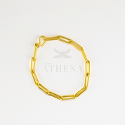 Athena’s Bold Link Anklet – Sterling Silver or 18K Yellow Gold | Handcrafted Paperclip Chain