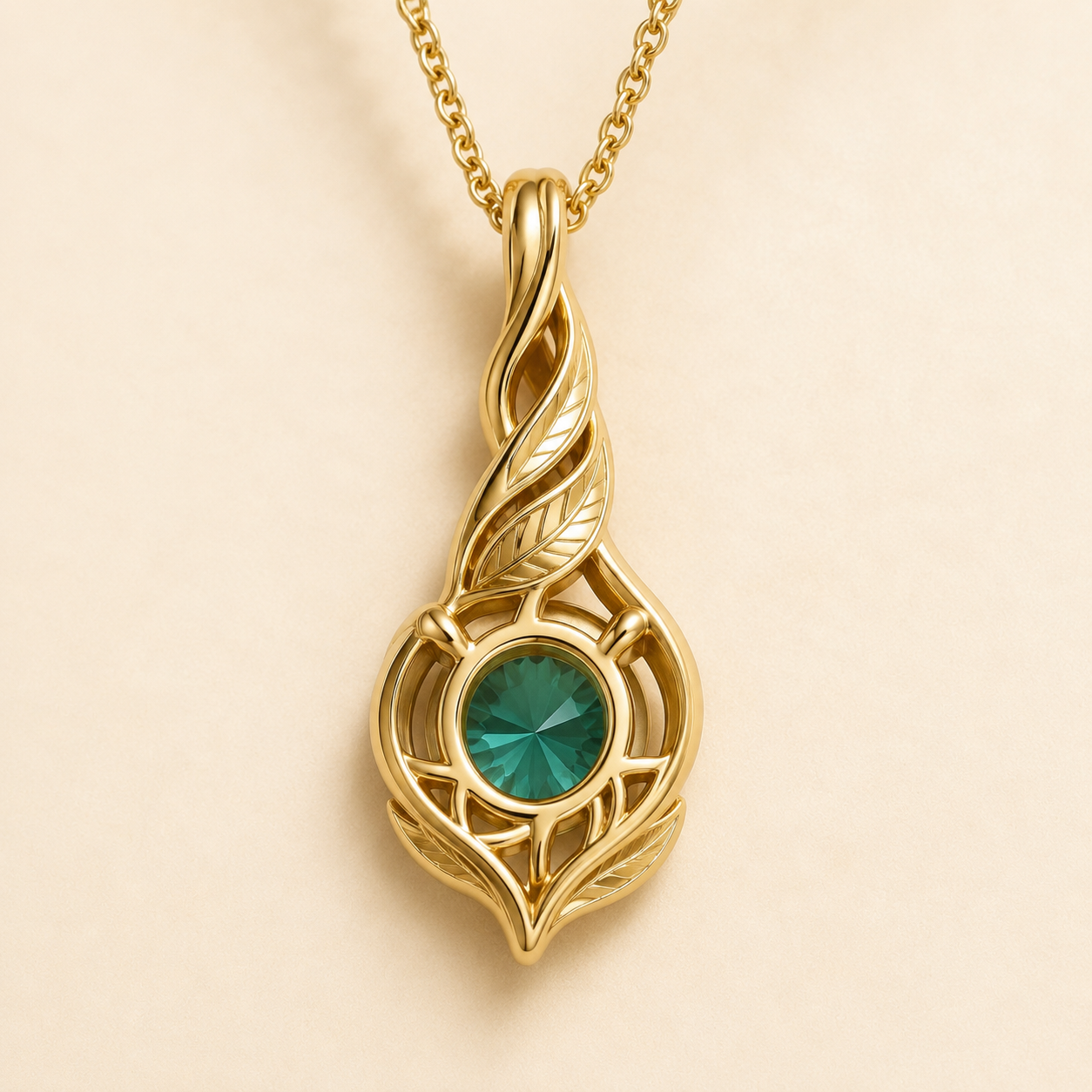 June Birthstone Pendant - The Shift — 14K Yellow Gold Alexandrite Pendant