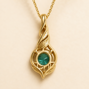 June Birthstone Pendant - The Shift — 14K Yellow Gold Alexandrite Pendant