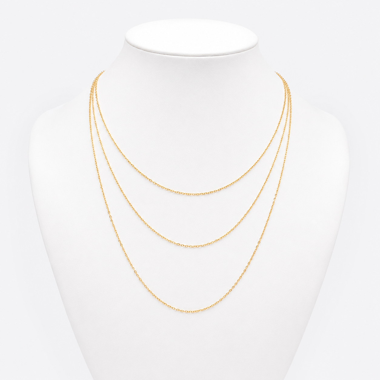 Sample Sale: Gold Layered Necklace – 3 Strand Waterproof Stainless Steel Chain Necklace