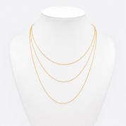 Sample Sale: Gold Layered Necklace – 3 Strand Waterproof Stainless Steel Chain Necklace
