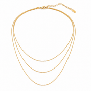 Sample Sale: Gold Layered Necklace – 3 Strand Waterproof Stainless Steel Chain Necklace