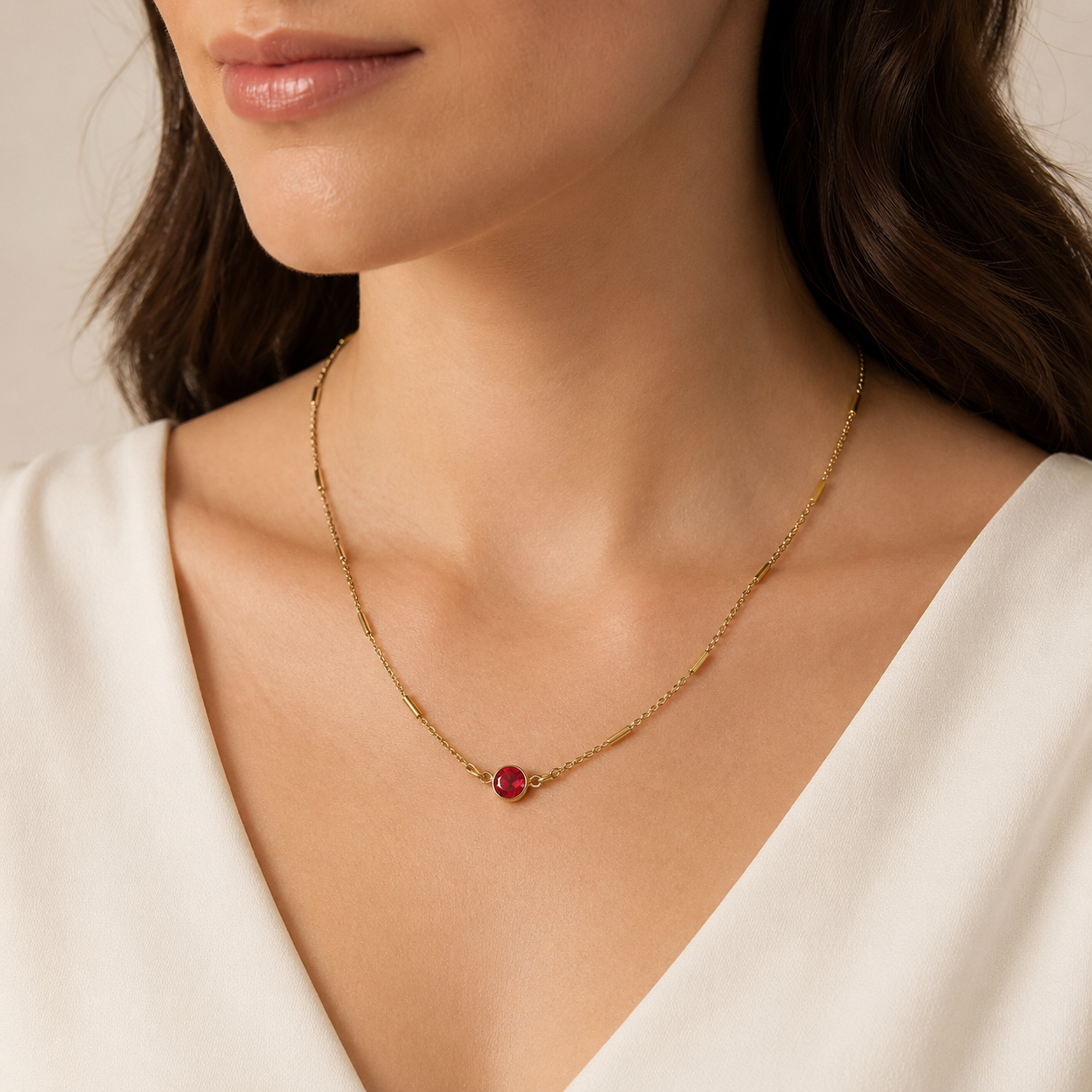 Sample Sale: Birthstone Necklace – Stainless Steel Crystal Necklace in Gold or Silver