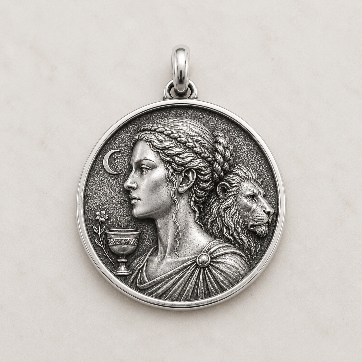 Circe Medallion — Sorceress Pendant | Sterling Silver & Gold | Design by Athena