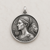 Circe Medallion — Sorceress Pendant | Sterling Silver & Gold | Design by Athena