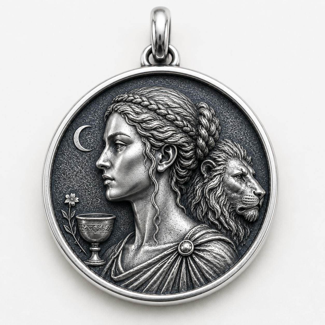 Circe Medallion — Sorceress Pendant | Sterling Silver & Gold | Design by Athena