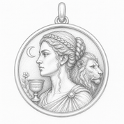 Circe Medallion — Sorceress Pendant | Sterling Silver & Gold | Design by Athena