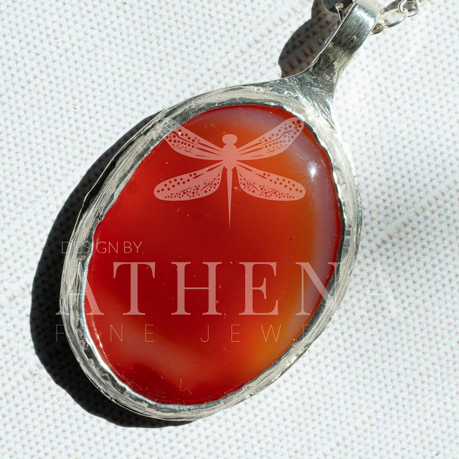 Large Carnelian Necklace in Sterling Silver – Statement Piece Echoes of the Lake Collection
