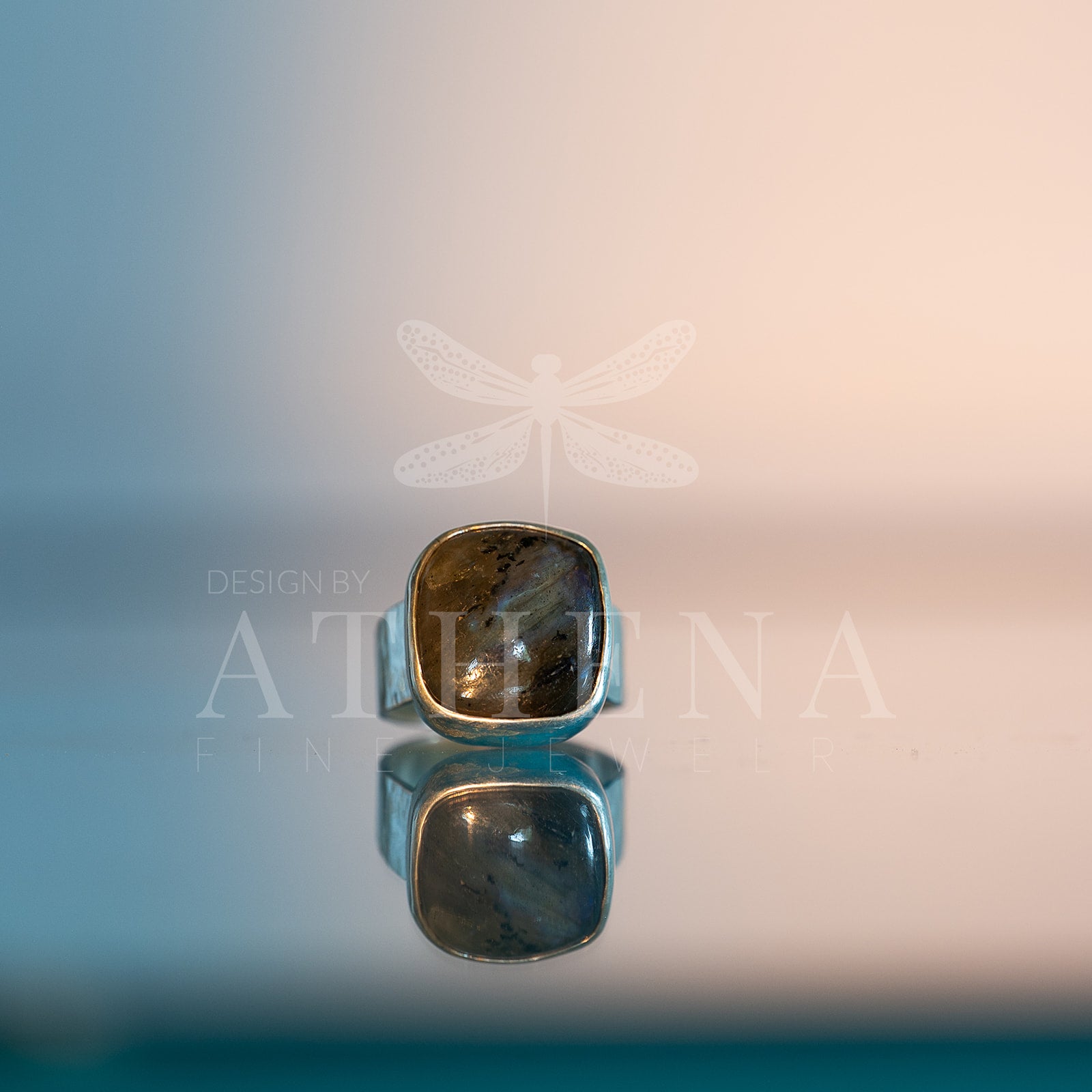 Passage Ring | Square-Cut Fluorite in Sterling Silver | Handcrafted Jewelry | One-of-a-Kind