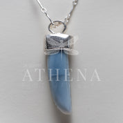 Blue Opal Necklace | Handcrafted Sterling Silver Pendant | Unique Gemstone Jewelry