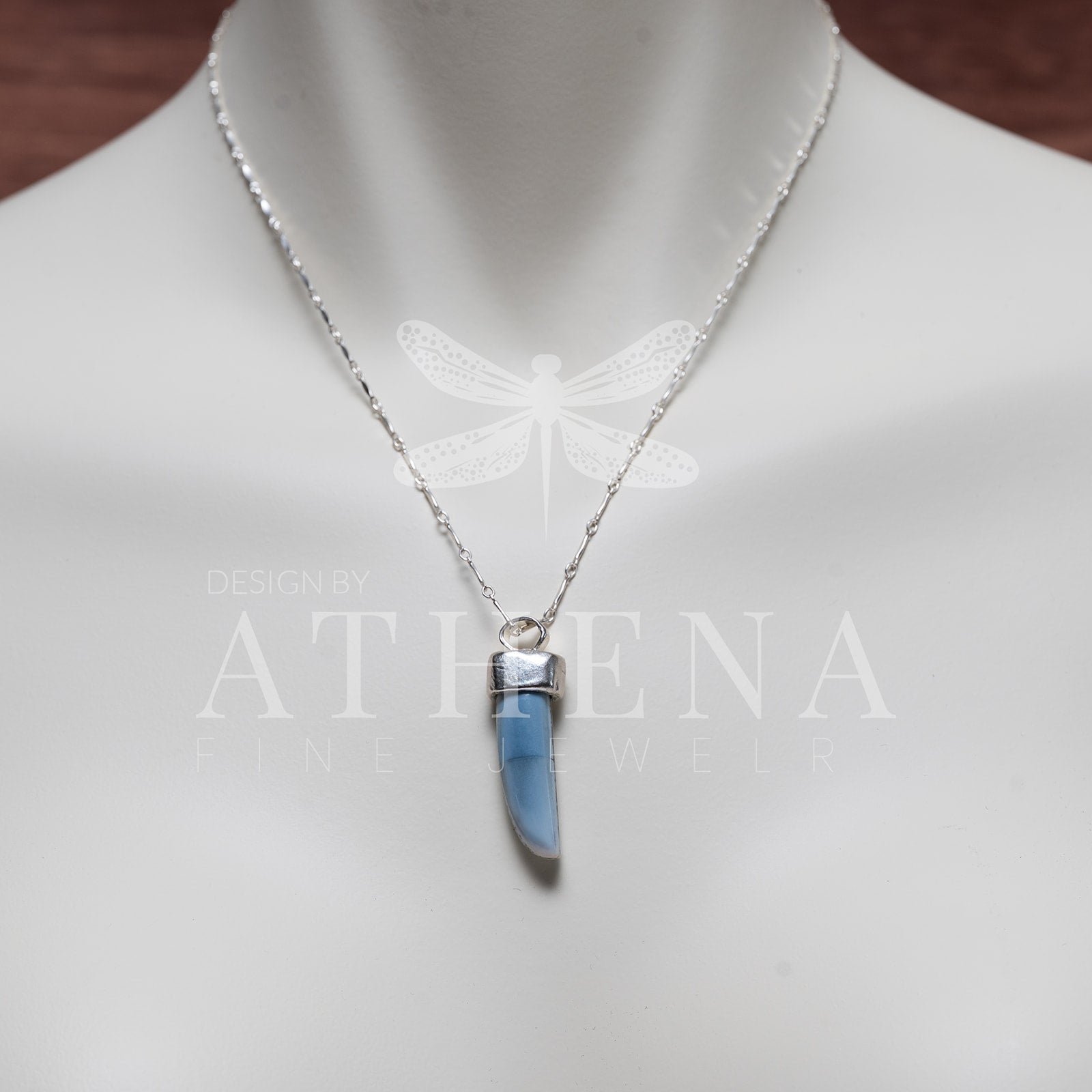 Blue Opal Necklace | Handcrafted Sterling Silver Pendant | Unique Gemstone Jewelry