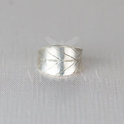 Blueberry Leaf Wraparound Ring | Handmade Sterling Silver & Gold | Unique Leaf Design