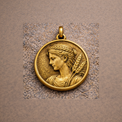 Demeter Pendant in Gold. Greek Mythology