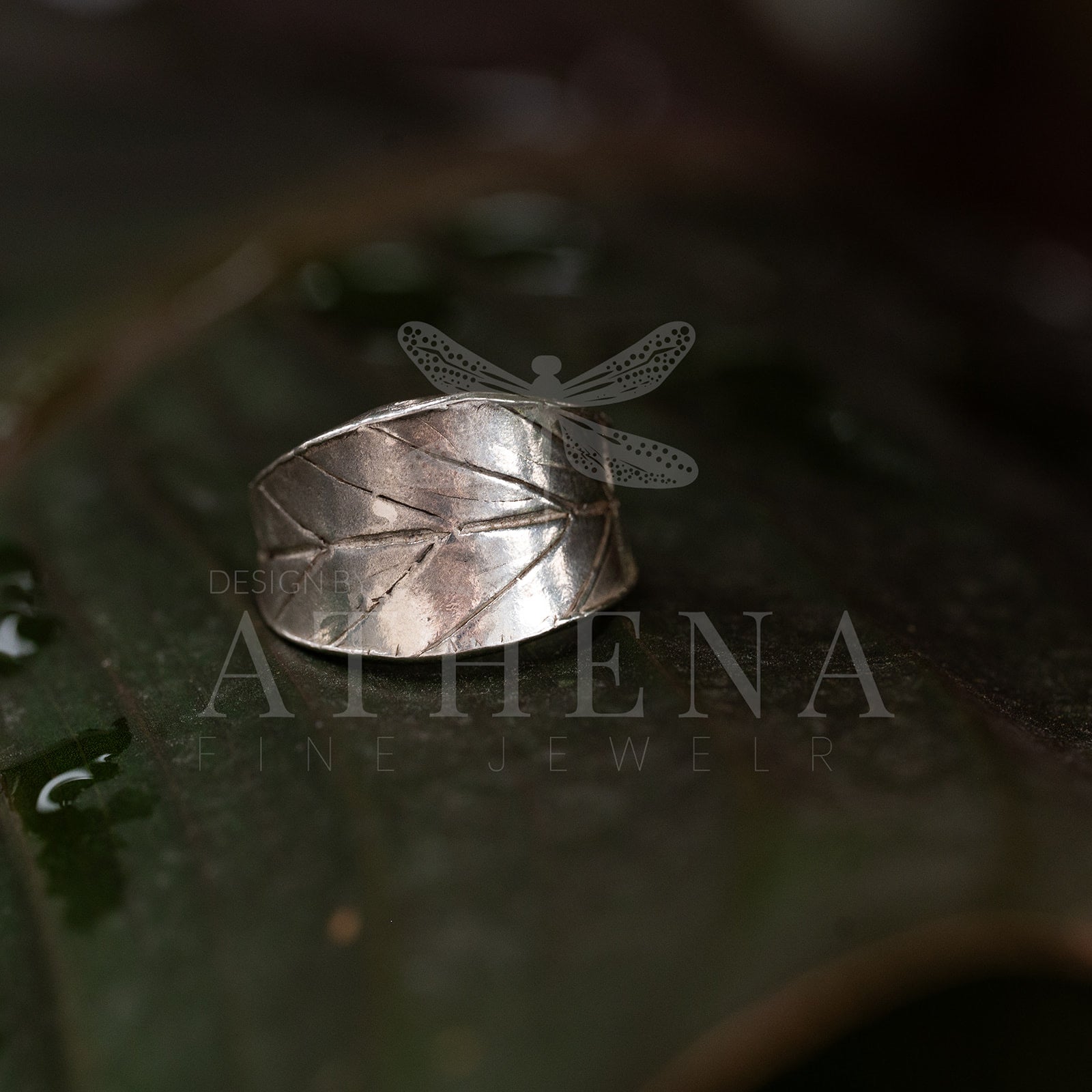 Blueberry Leaf Wraparound Ring | Handmade Sterling Silver & Gold | Unique Leaf Design