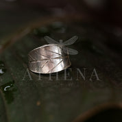Blueberry Leaf Wraparound Ring | Handmade Sterling Silver & Gold | Unique Leaf Design