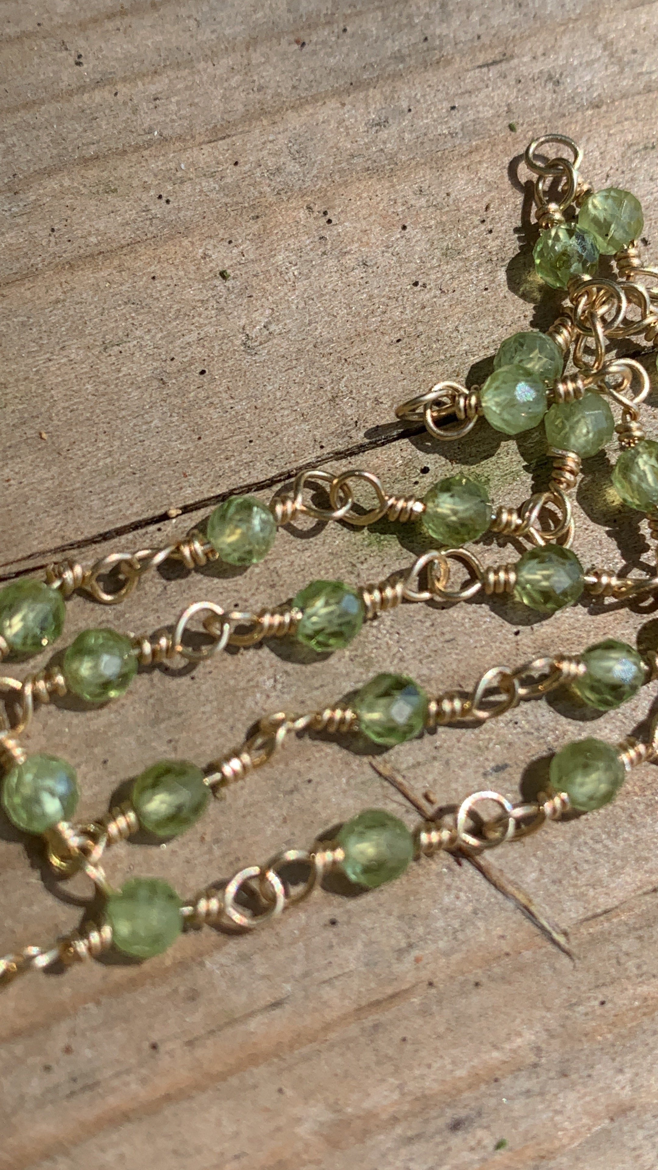 Peridot Bloom Necklace – Handcrafted Yellow Gold Fill August Birthstone