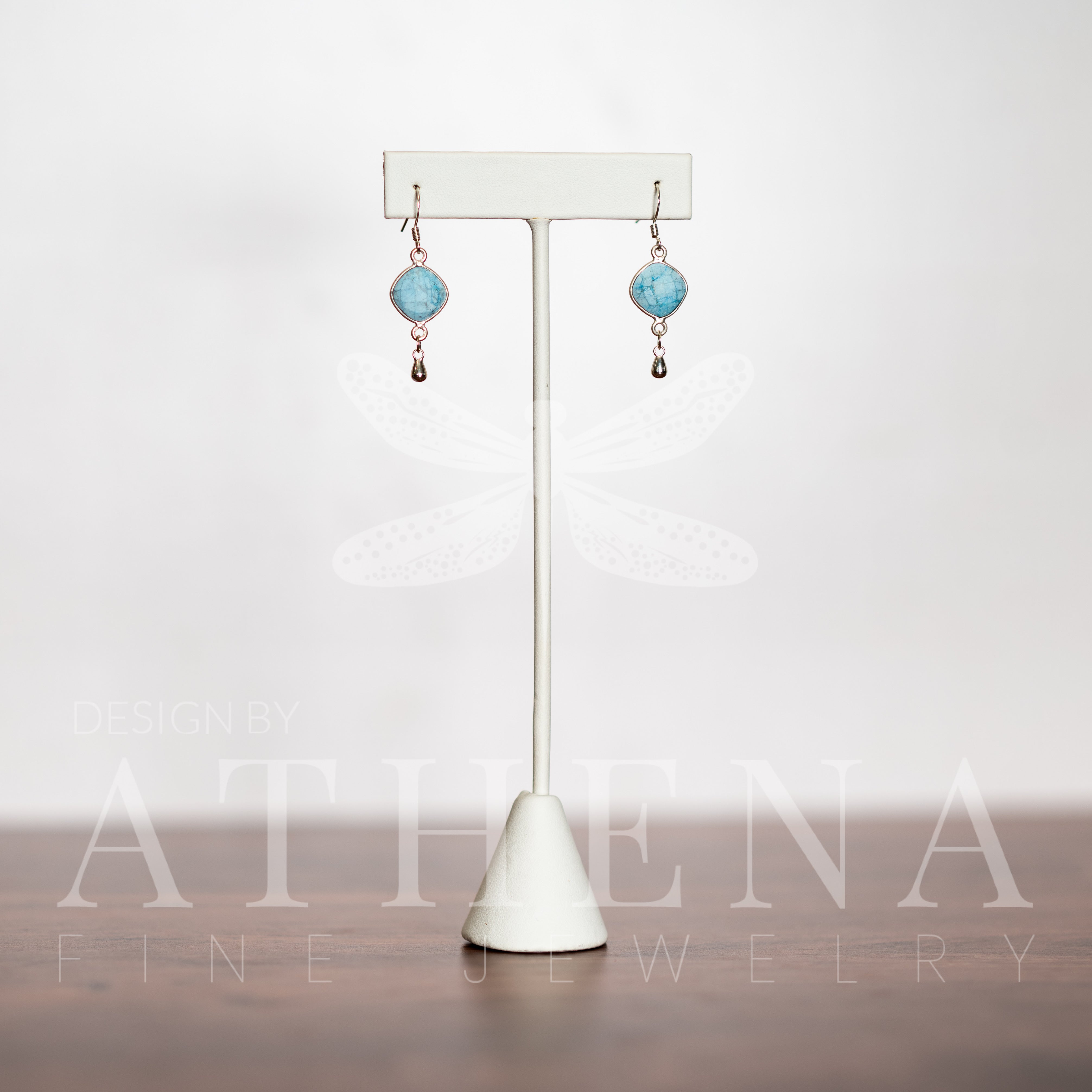 Raw Turquoise Earrings in Sterling Silver – Bold Elegance for the Modern Woman