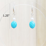 Turquoise & Pearl earrings in Sterling Silver
