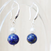 Lapis Lazuli & Pearl earrings in Sterling Silver