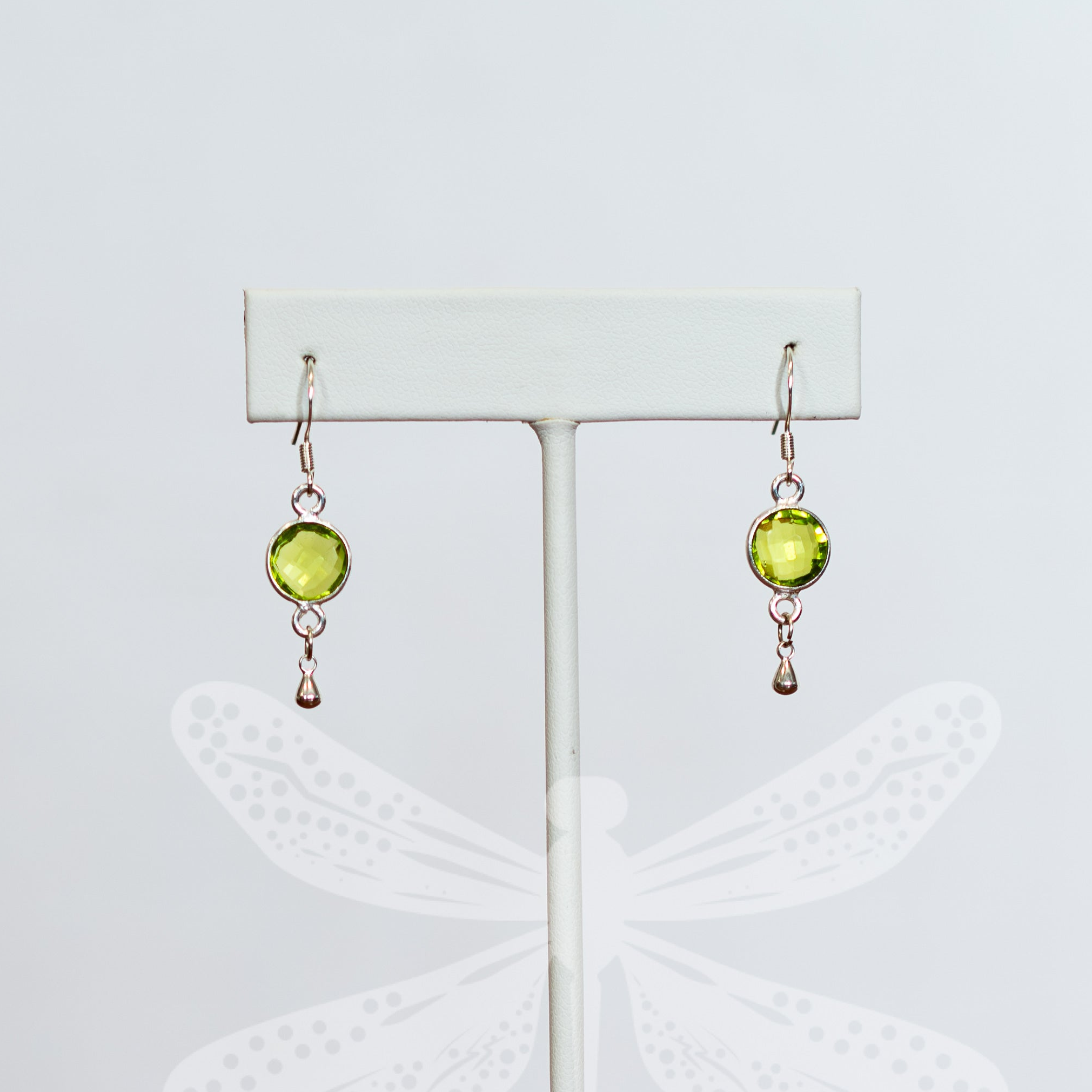 August Birthstone Earrings – Peridot in Sterling Silver